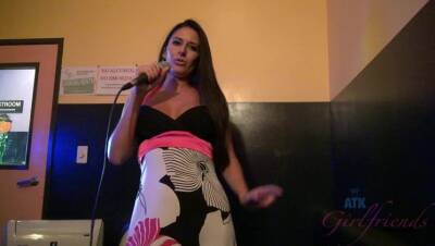 Nikki gets wild at the karaoke bar! on vidgratis.com
