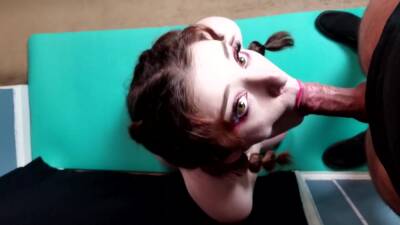 Gorgeous Brunette In Braids Sucks Big Cock Pov On Her Knees Gets Massive Facial And Cum Play on vidgratis.com