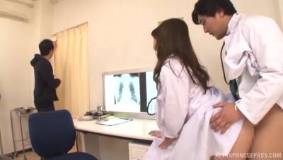 Asian nurse pumps serious inches in both holes - Japan on vidgratis.com