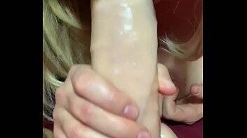 Slut wife gives big dildo a good sucking and tit fucking on vidgratis.com