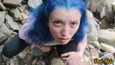 Cute Schoolgirl With Blue Hair Gives Blowjob And Sex To Get Cum On Face on vidgratis.com