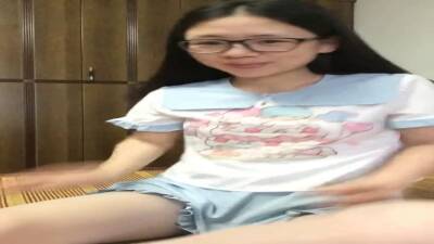 Cute Chinese Teen in Glasses With Hairy Pussy - WATCH PART 2 ON teencamslive.com - China on vidgratis.com