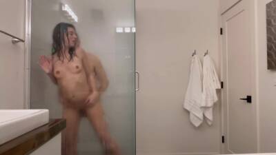 Steamy Glass Shower: Hot Couple On Vacation on vidgratis.com