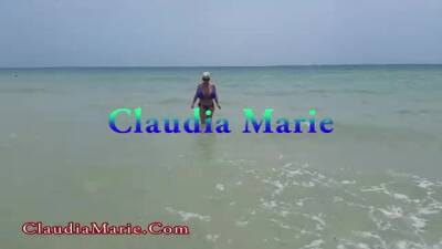 Blonde woman with massive tits, Claudia Marie likes to get fucked in a doggy- style position on vidgratis.com