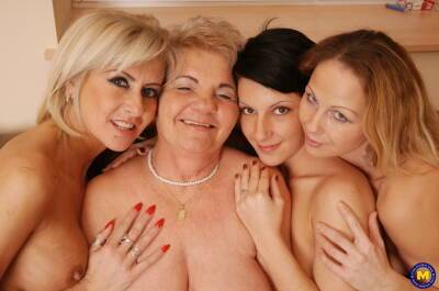 Lesbian porn with granny in hot foursome on vidgratis.com