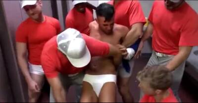 Brutal restroom gangbang on vidgratis.com