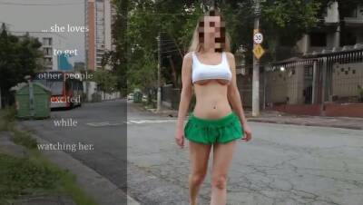 Exhibitionist HotWife with nano skirt and top on street - Brazil on vidgratis.com
