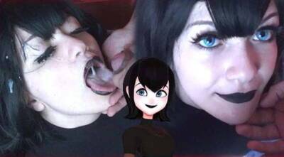 Hot goth gets a Massive cumshot on face - Mavis Cosplay on vidgratis.com