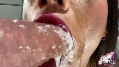 Extreme Close Up Sloppy Deepthroat! Gulping Cum Down My Throat! ASMR PAWG on vidgratis.com