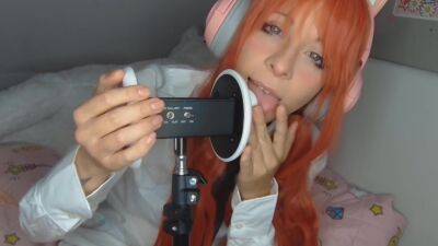 Ahegao Asmr Ear Licking Cute Girl Makima Cosplay Deep Relaxation on vidgratis.com