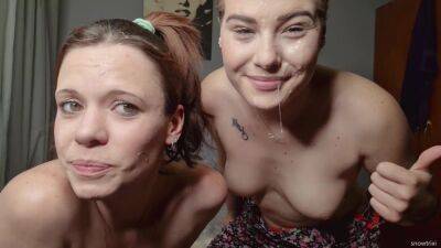 Two Pale Topless Sluts Showing Love By Spitting On Each Others Faces on vidgratis.com