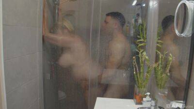 BBW mature fucked at the shower by the horny nephew on vidgratis.com