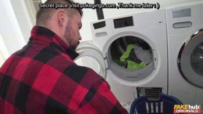 I sniffing enormous juggs unknown panties in the laundry room on vidgratis.com