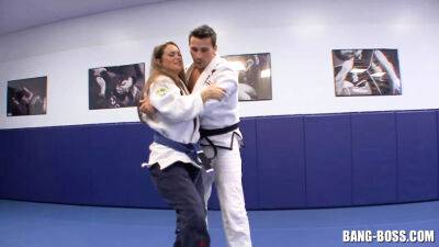 Karate Trainer fucks his Student right after ground fight on vidgratis.com