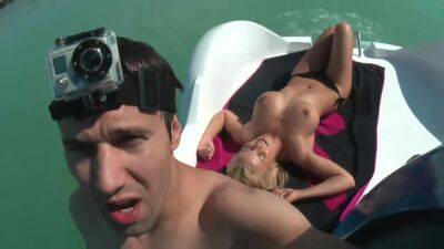 Hot Blonde Big Sexy Tits Threesome Sex On Pedal Boat on vidgratis.com