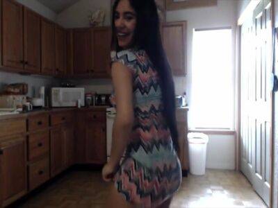 Brunette Dancing In Tight Skirt on vidgratis.com