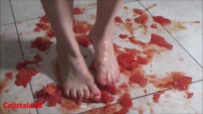 Several Tomatoes Are Crushed Under My Wonderful Bare Feet on vidgratis.com