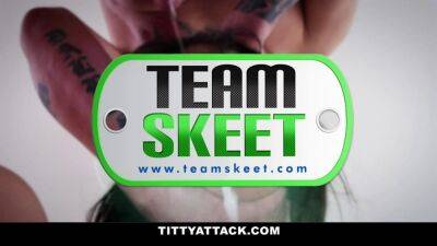 TeamSkeet - Pretty Black Girl Lets a Big Dick Stud Cum On Her Big Tits on vidgratis.com