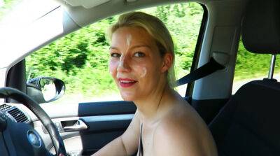 Driving a car with a lot of cum on my face - Germany on vidgratis.com