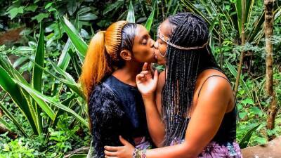 African festival outdoor lesbian makeout after the molly hits on vidgratis.com