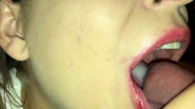 Homemade cum on tongue and swallow on vidgratis.com