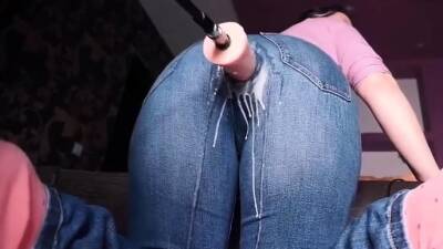 Creamy Squirt Dripping from MILF Jeans from Mechanical Dick on vidgratis.com