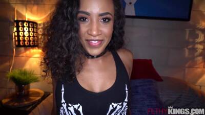 Ebony Teen Takes Big Dick Pounding Early in Porn Career - Rough sex on vidgratis.com