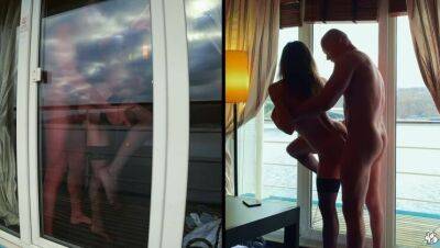 Couple Film Themselves Fucking From Inside Balcony Door, Girlfriend Laps Up Cum From Window - Madrid on vidgratis.com