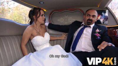 Random passerby scores luxurious bride in the wedding limo on vidgratis.com