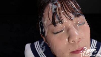 Aya Komatsus Sticky Bukkake Facial on vidgratis.com