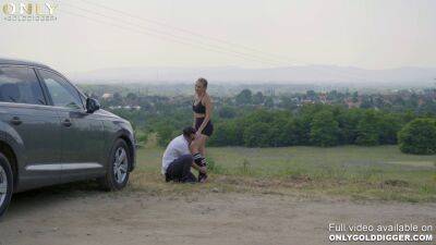 Gold Digger Audi Porking with Linda Leclair and Raul Costa - Hungary on vidgratis.com