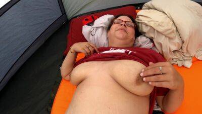 Tent Fun! She Loves Playing With Her Boobs! on vidgratis.com
