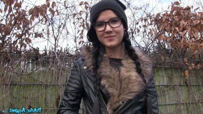 Pigtailed Nerdy Emo Chick in Glasses Has Sex Outdoors In The Woods - Czech Republic on vidgratis.com