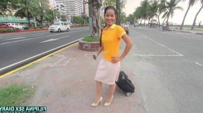 Cute Filipina flight attendant gets picked up outdoors and fucked well on vidgratis.com