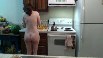 Juicy Babe With Squeezable Cheeks Squeezes Some Oj Naked In The Kitchen Episode 30 on vidgratis.com