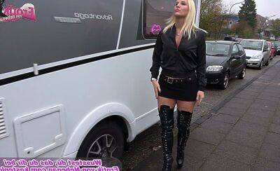 German blonde Street Prostitute pick up for NO CONDOM fuck - Germany on vidgratis.com