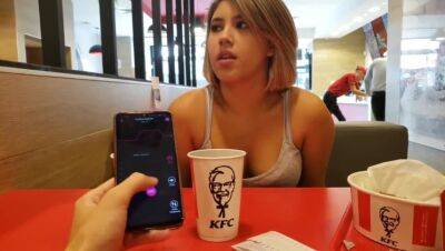 KFC public lush control and creampie in the bathroom on vidgratis.com