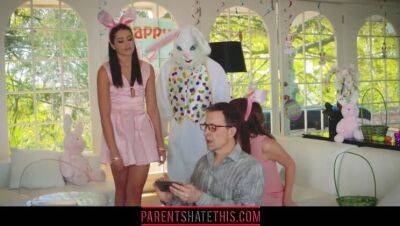 Teen fucks stepuncle dressed as Easter Bunny on vidgratis.com