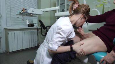 A Ukrainian Doctor With Glasses Grabs The Patients Cock And Began To Greedily Give Him A Blowjob - Ukraine on vidgratis.com