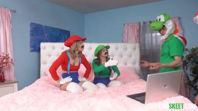 Mario Bros role play perversions lead teen sluts to insane sex on vidgratis.com