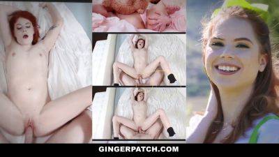 Redhead Princess Luna Light takes a hard pounding outdoors and takes a hot load on her stomach on vidgratis.com