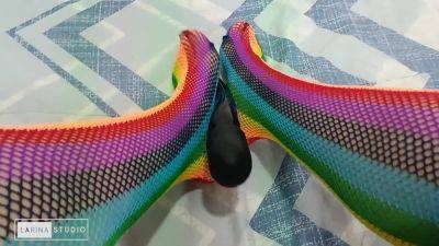 Foot Fetish With Sexy Colored Stockings - Colombia on vidgratis.com