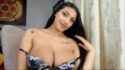 Busty Latina Babe Teaes In Front Of Webcam on vidgratis.com