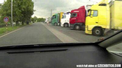 Real WHORE Picked up Between Trucks and Get Paid for Sex on vidgratis.com