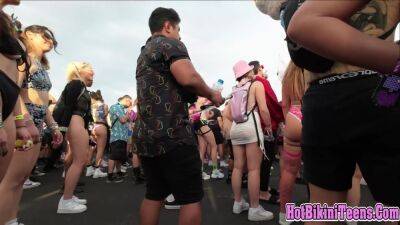 Hot big ass asian raver girl shaking her big ass cheeks at rave festival on vidgratis.com