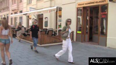 Sexy Babe Sports Painted On Outfit in Public - Czech Republic on vidgratis.com