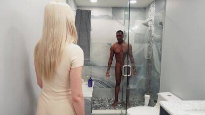 Blonde beauty shares man's fantasy and fucks his big black dick in unique modes on vidgratis.com