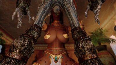 Skyrim monster came to fuck the queen of Egypt and nothing will stop him - Egypt on vidgratis.com