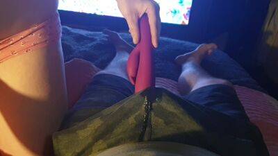 Kinky Pee Couple Part 2 - Alice Makes Him Wet His Shorts Teasing Him With Vibrator - Britain on vidgratis.com