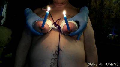 (part 1) Candle Tits - Fat Cow Serves As A Human Candle Holder Bdsm on vidgratis.com